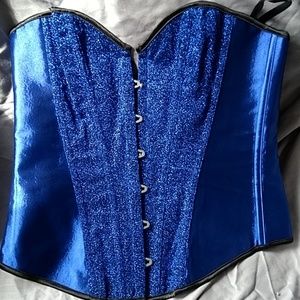 Royal blue sparkly costume corset top M